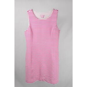 Lilly Pulitzer Large Dress Cutout Sleeveless Striped Pink and White